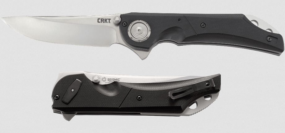 CRKT Seismic Deadbolt Lock Flipper Folding Knife, 1.4116 Steel, G10 Black, CRKT5401