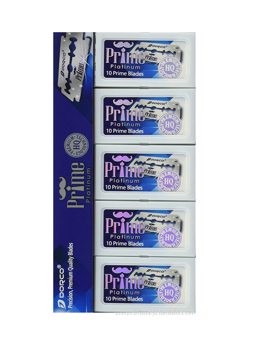 Dorco Prime Double Edge Razor Blades, 100 Blades, STP301