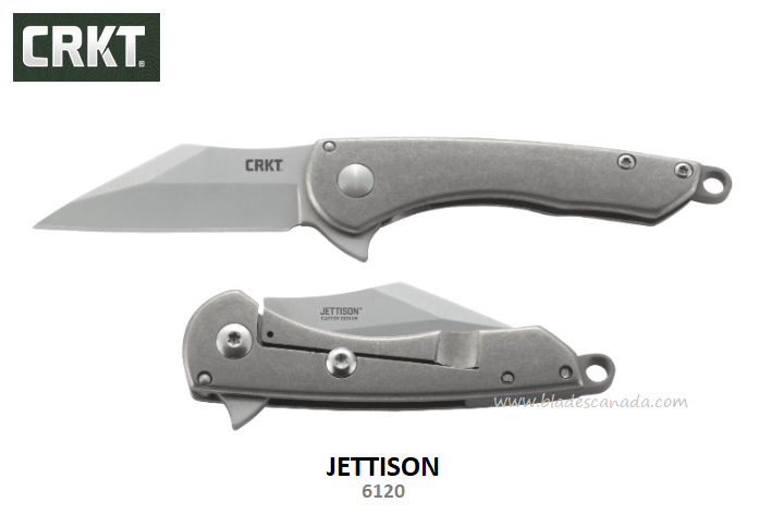 CRKT Jettison Framelock Flipper Knife, Wharncliffe Blade, Titanium Handle, CRKT6120 - Click Image to Close