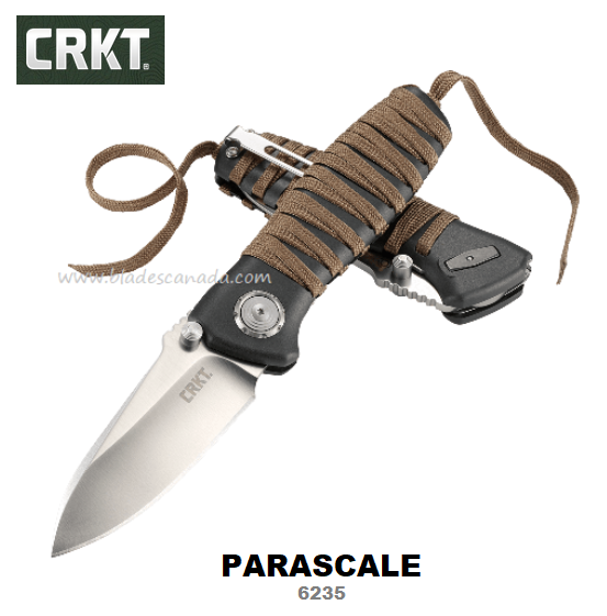 CRKT Parascale Deadbolt Lock Folding Knife, D2 Steel, GFN Black, CRKT6235