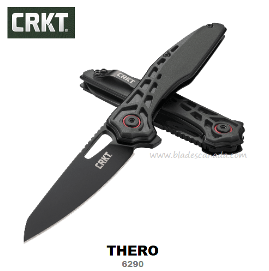 CRKT Thero Lightweight Flipper Folding Knife, GFN Black, CRKT6290