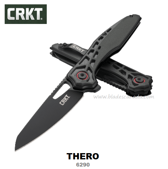 CRKT Thero Lightweight Flipper Folding Knife, GFN Black, CRKT6290 - Click Image to Close