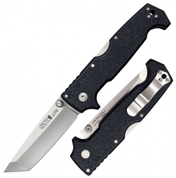 Cold Steel SR1 Lite Tanto Folding Knife, Black Handle, 62K1A - Click Image to Close