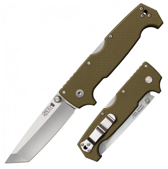 Cold Steel SR1 Tanto Folding Knife, CPM S35VN, G10 OD Green, 62LA - Click Image to Close