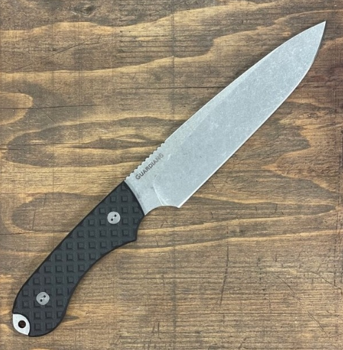 Bradford Guardian 6 Fixed Blade Knife, CPM 3V SW, Micarta Textured Black, 6S-001-3V