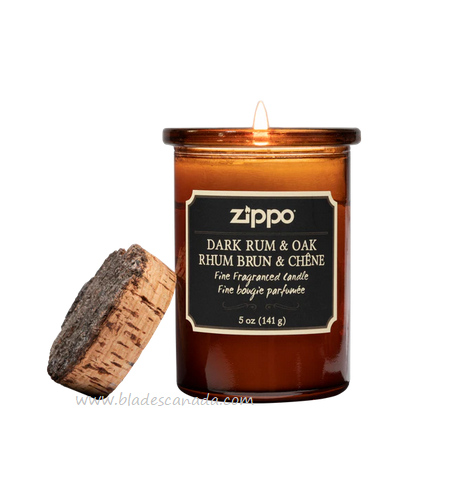 Zippo Soy Wax Candle, Dark Rum & Oak
