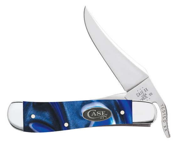 Case RussLock Folding Knife, Stainless, Ocean Blue Kirinite, 70564