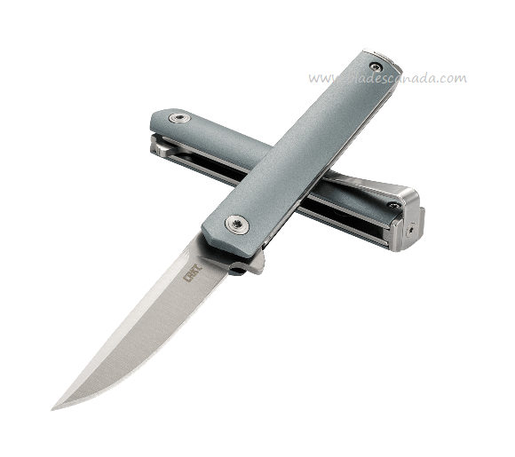 CRKT CEO Compact Flipper Folding Knife, 4116 Steel, GRN Blue/Grey, 7095