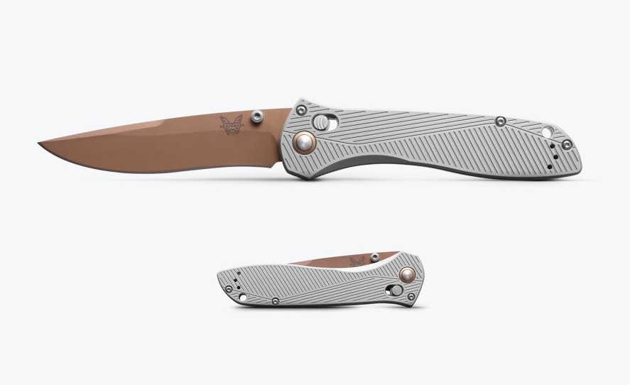 Benchmade Seven Ten Folding Knife, CPM S90V Flat Dark Earth, Aluminum Gray, 710FE-24