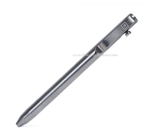 Big Idea Design Slim Bolt Action Pen, Titanium Raw, 735178