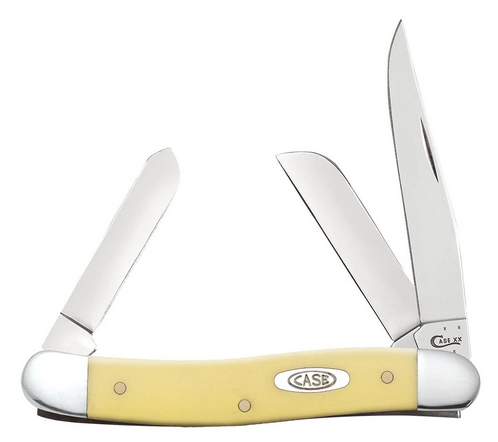 Case Medium Stockman Slipjoint Folding Knife, Stainless, Synthetic Yellow, 80035