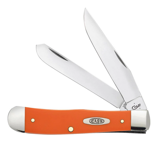 Case Trapper Slipjoint Folding Knife, Stainless, Synthetic Orange, 80500