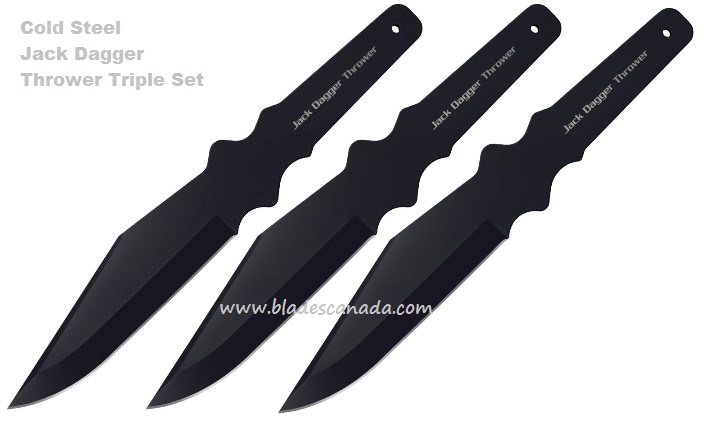 Cold Steel Jack Dagger Triple Throwing Knife Set, 1050 Carbon, 80TJDZ - Click Image to Close