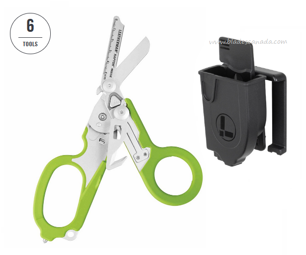 Leatherman Raptor Rescue Shears, Green, Utility Black Sheath