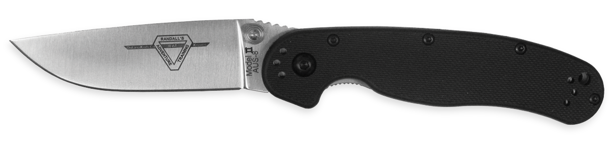 OKC RAT 2 Folding Knife, AUS 8 Plain Edge, Black Handle, 8860