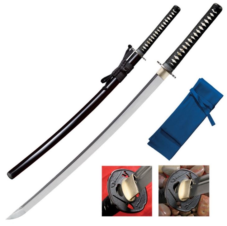 Cold Steel Warrior Katana Sword, Hand-Forged, 1060 Carbon, 88BKW - Click Image to Close