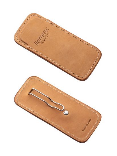 Lion Steel Vertical Leather Sheath with Clip, 900FDV3 SN - Click Image to Close