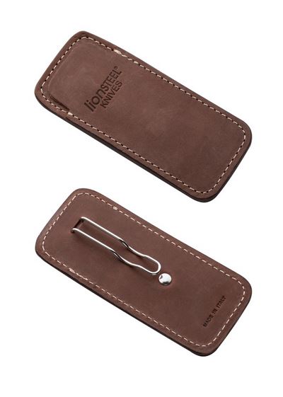 Lion Steel Vertical Leather Sheath with Clip, 900FDV3 BR