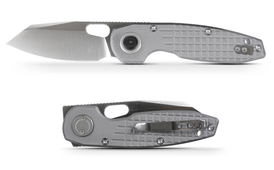 Vosteed Ankylo Vanchor Lock Flipper Folding Knife, Elmax, Aluminum Gray, A1910