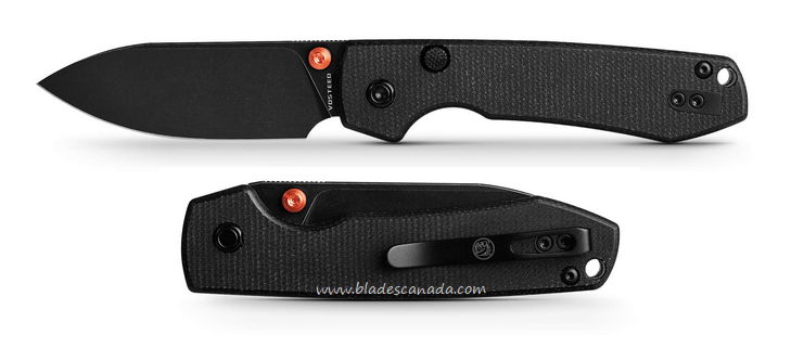 Vosteed Raccoon Top Liner Lock Folding Knife, 14C28N Black, Micarta Black, A2902