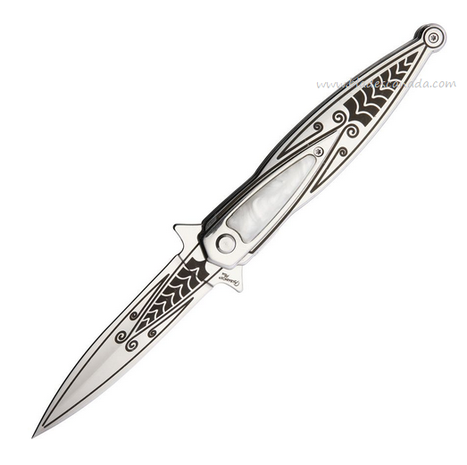 Albainox Plus Flipper Folding Knife, Assisted Opening, Stainless Steel Blade/Handle, ABX18484A