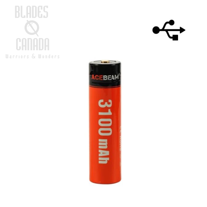 (image for) Acebeam 18650 USB Rechargeable Battery - 10A - 3100mAh