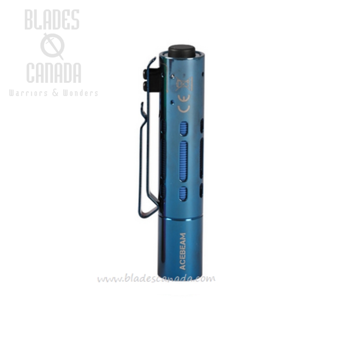 (image for) Acebeam Rider RX Flashlight, Stainless Steel Blue - 650 Lumens