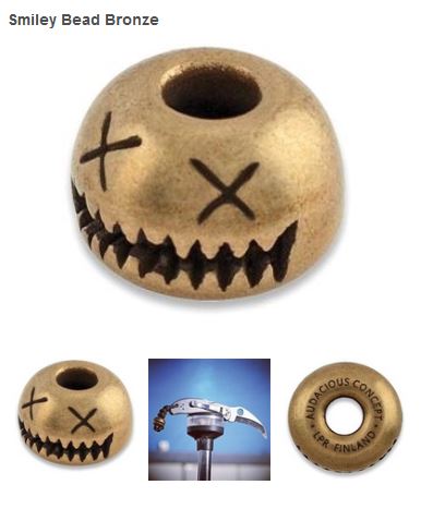 AuCon Smiley Bead, Bronze - Click Image to Close