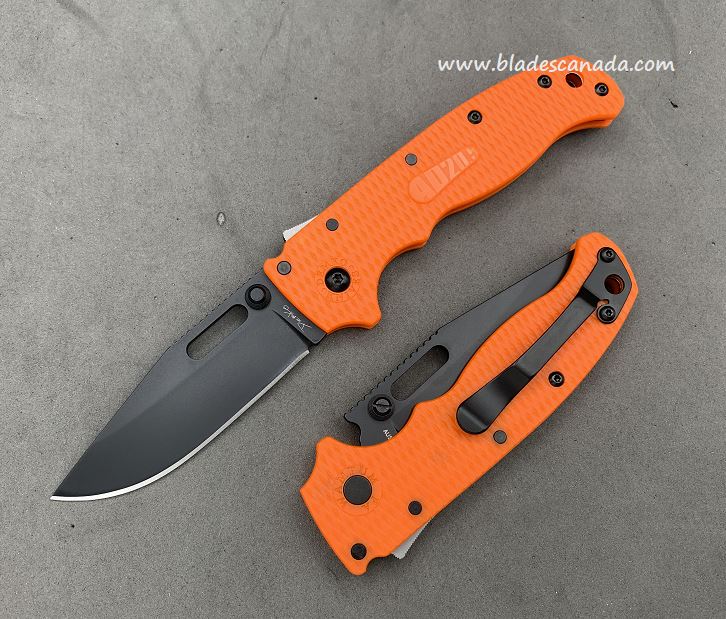 Demko AD20.5 Folding Knife, AUS10A Clip Point DLC, Grivory Orange F20513B
