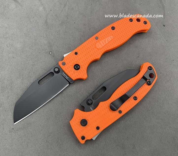Demko AD20.5 Folding Knife, AUS10A Shark Foot DLC, Grivory Orange, 205F23B