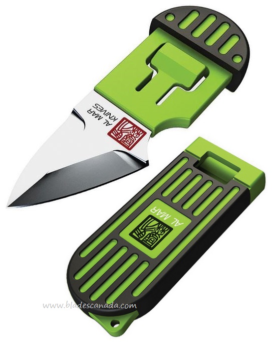 Al Mar Stinger Keyring Fixed Blade, D2, Green, AMK1001BKG