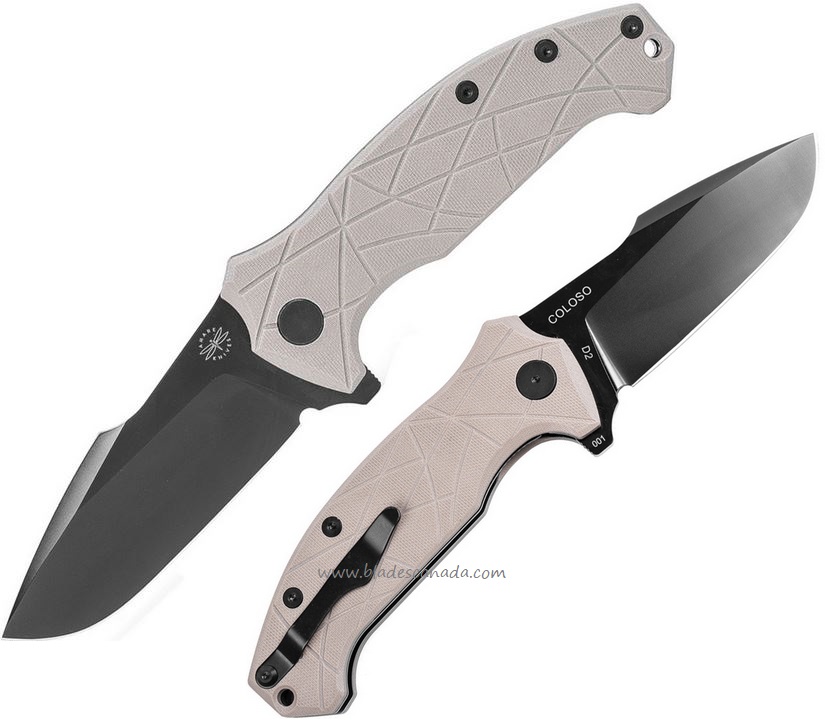 Amare Coloso Flipper Folding Knife, D2, G10 Light Tan , AMR201902