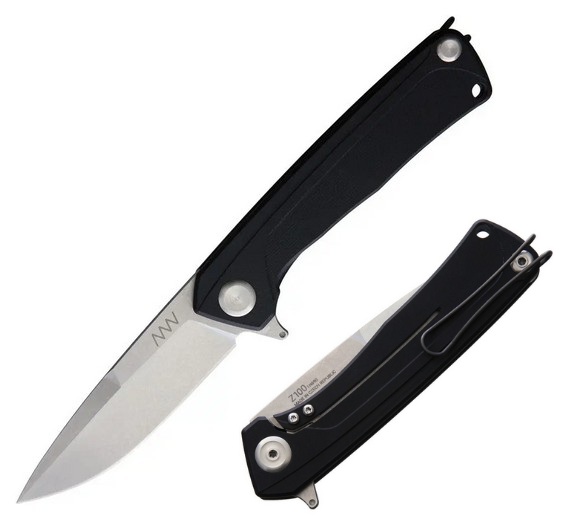 Acta Non Verba Z100 Flipper Framelock Knife, Sleipner SW, G10 Black/Aluminum, ANVZ100-009