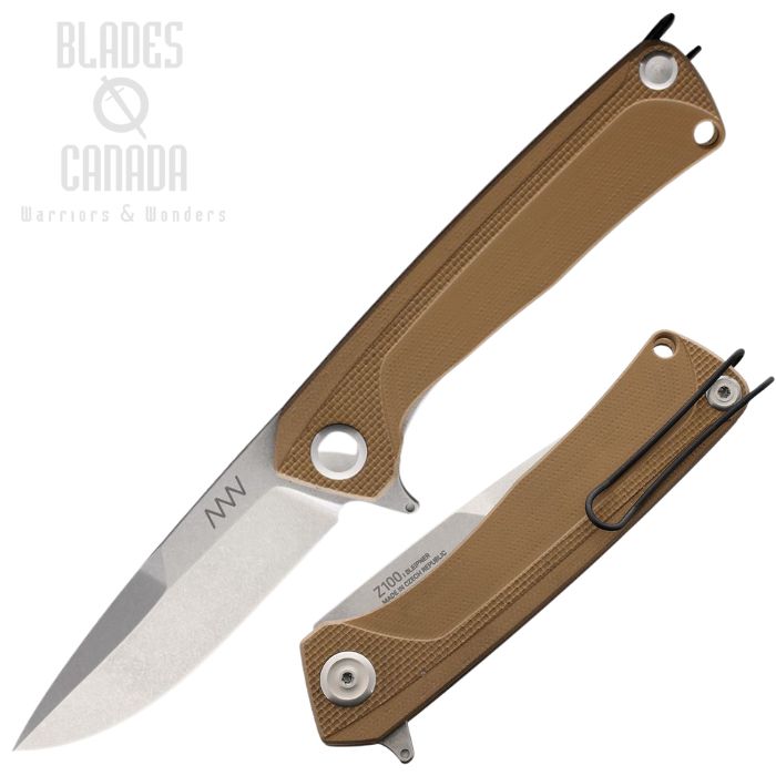 (image for) Acta Non Verba Z100 Flipper Folding Knife, Sleipner SW, G10 Coyote, ANVZ100-012