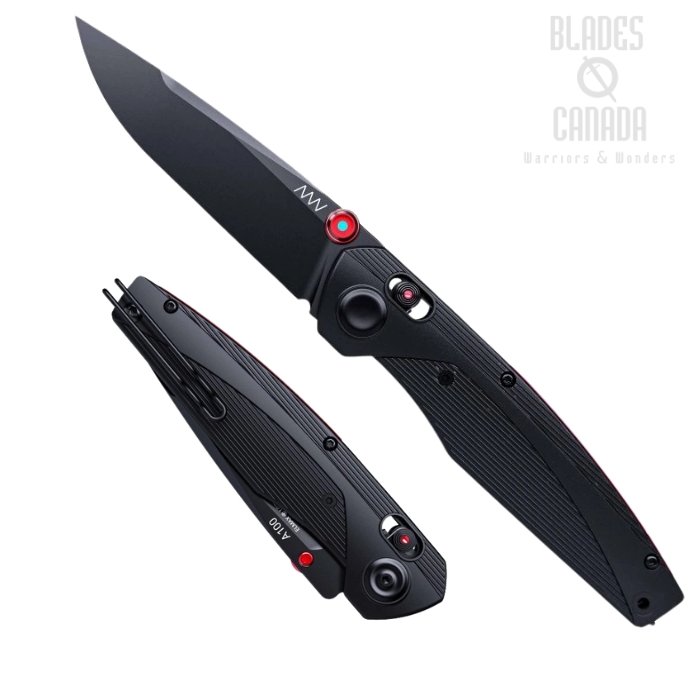 Acta Non Verba A100 BB A-lock Folding Knife, Elmax Black, GRN Black, ANVA100-016