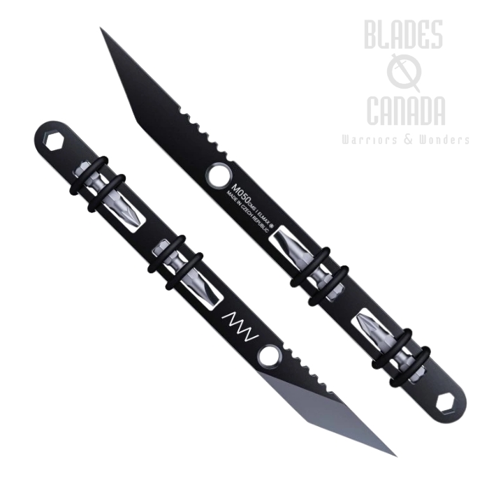 Acta Non Verba M050 CMS Fixed Blade Knife, Elmax Black, Kydex Sheath, ANVM050-001