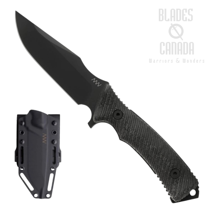 Acta Non Verba M311 Variant Spelter Fixed Blade Knife, Elmax Black, Micarta Black, Kydex Sheath, ANVM311-003