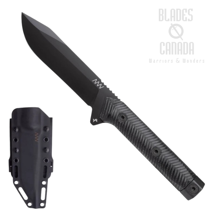 Acta Non Verba M73 Kontos Fixed Blade Knife, Sleipner Cerakote Black, Micarta Black, ANVM73-002