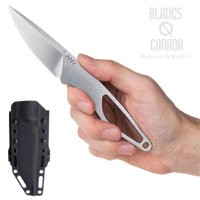 Acta Non Verba P100 Fixed Blade Knife, Sleipner Stonewash, Steel Handle, Kydex Sheath, ANVP100-001