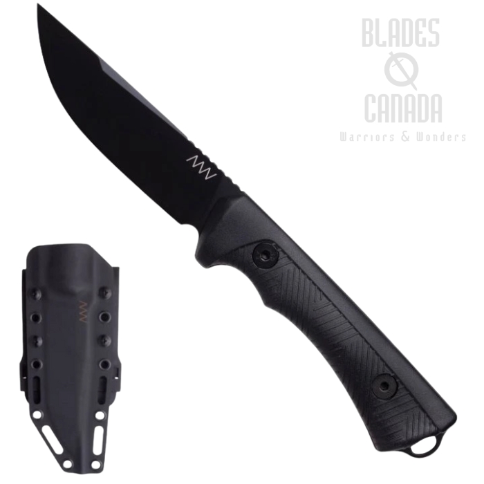 Acta Non Verba P200 Fixed Blade Knife, Sleipner Cerakote Black, GRN Black, Kydex Sheath, ANVP200-046