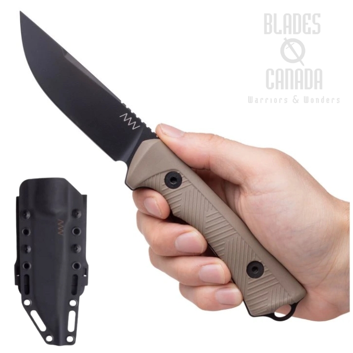 Acta Non Verba P200 Fixed Blade Knife, Sleipner Cerakote Black, GRN Coyote, Kydex Sheath, ANVP200-048