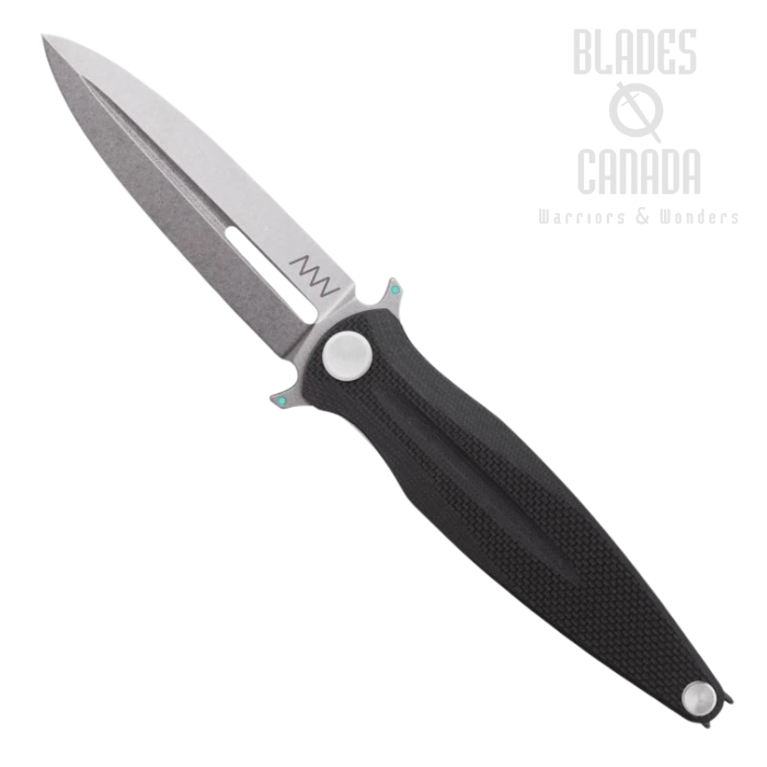 Acta Non Verba Z400 BB Flipper Folding Knife, Sleipner Stonewash, G10 Black, ANVZ400-011