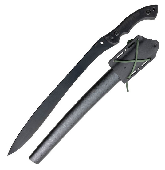 APOC Sirupate Kukri Machete, Steel Black, G10 Black, Sheath, DRK35690