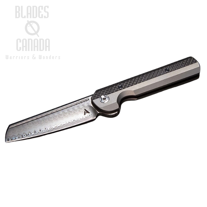 (image for) Arcform Slimfoot Framelock Folding Knife, Damasteel, Titanium/Carbon Fiber, ARC-0010