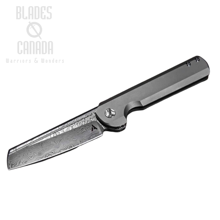 (image for) Arcform Slimfoot Framelock Folding Knife, Damasteel, Titanium, ARC-0113