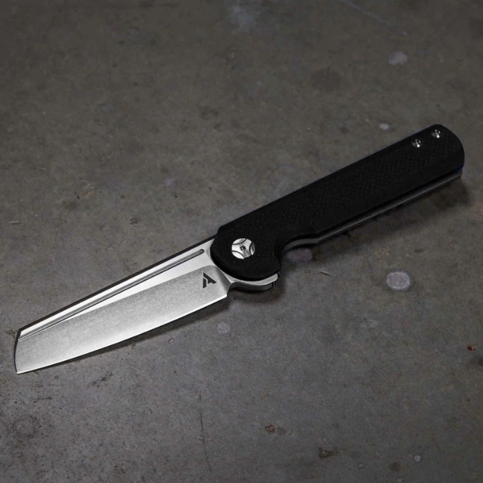 Arcform Slimfoot Framelock Folding Knife, M390 Stonewash, G10 Black/Titanium Grey, ARC-0117