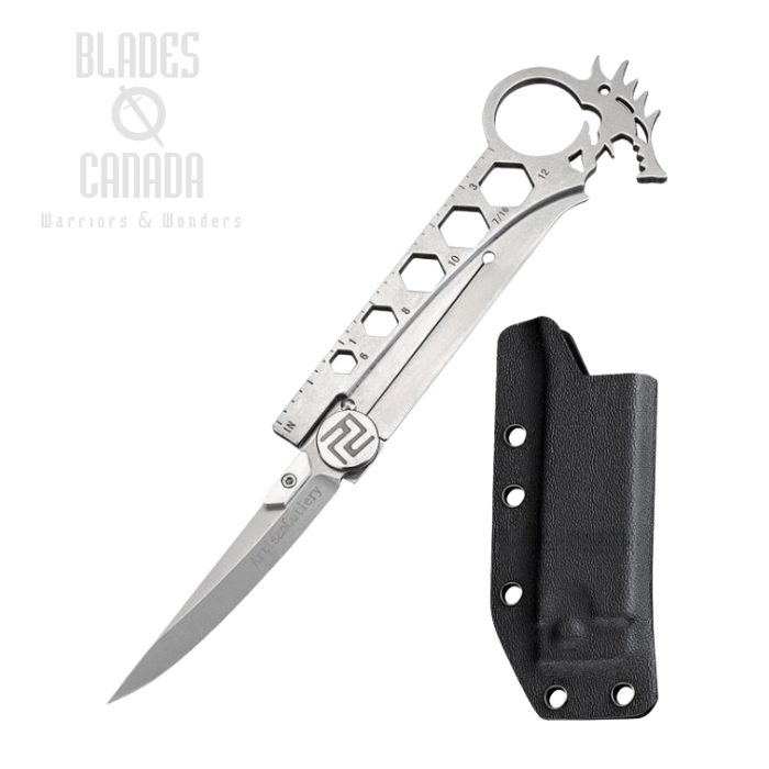 Artisan Cutlery Dragon Flipper Framelock Knife, AUS 8, Stainless Steel, 1606-GY
