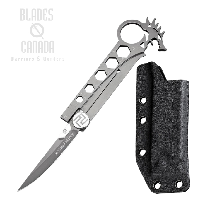 Artisan Cutlery Dragon Folding Knife, AUS8, Stainless Handle, 1606SW