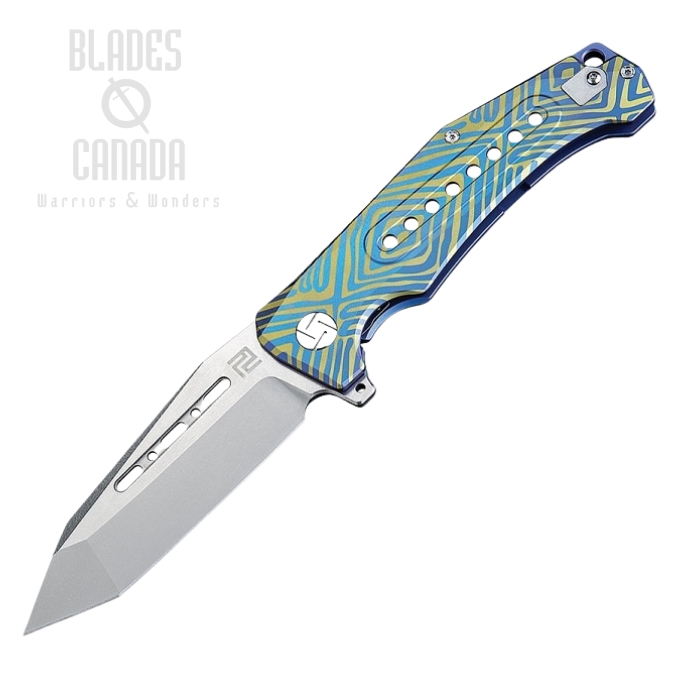Artisan Cutlery Jungle Flipper Framelock Knife, S35VN Tanto, Titanium, 1705G-BU03