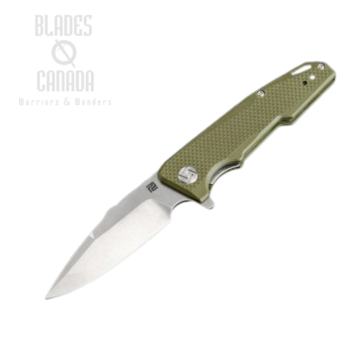 Artisan Cutlery Mini Predator Flipper Folding Knife, D2, G10 Green, 1706PSGNF